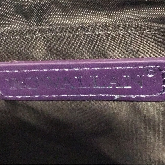 ROWALLAN of Scotland Purple Handmade Leather Mini Turn Key Crossbody Clutch - Picture 10 of 12